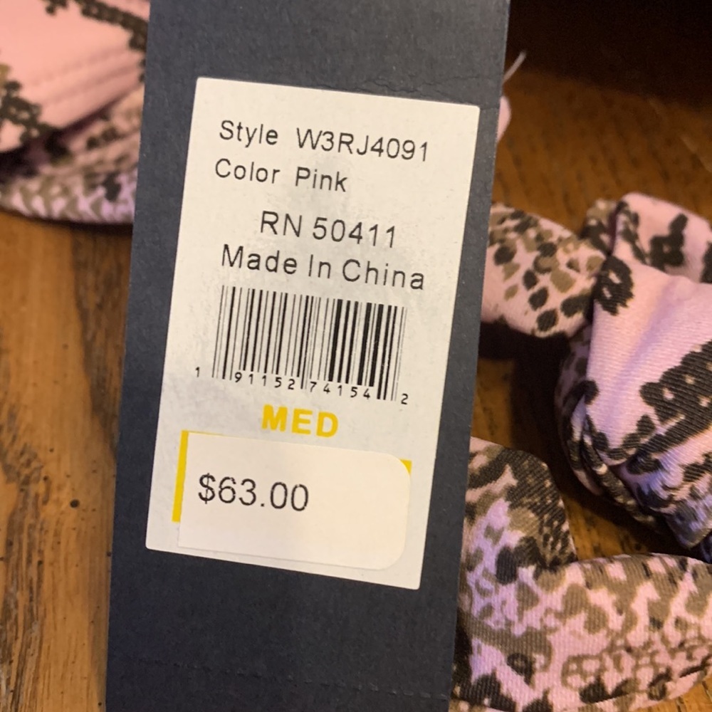 NWT Racheal Racheal Roy Python Pink Printed Underwire Bikini Top Size Medium - Picture 5 of 9
